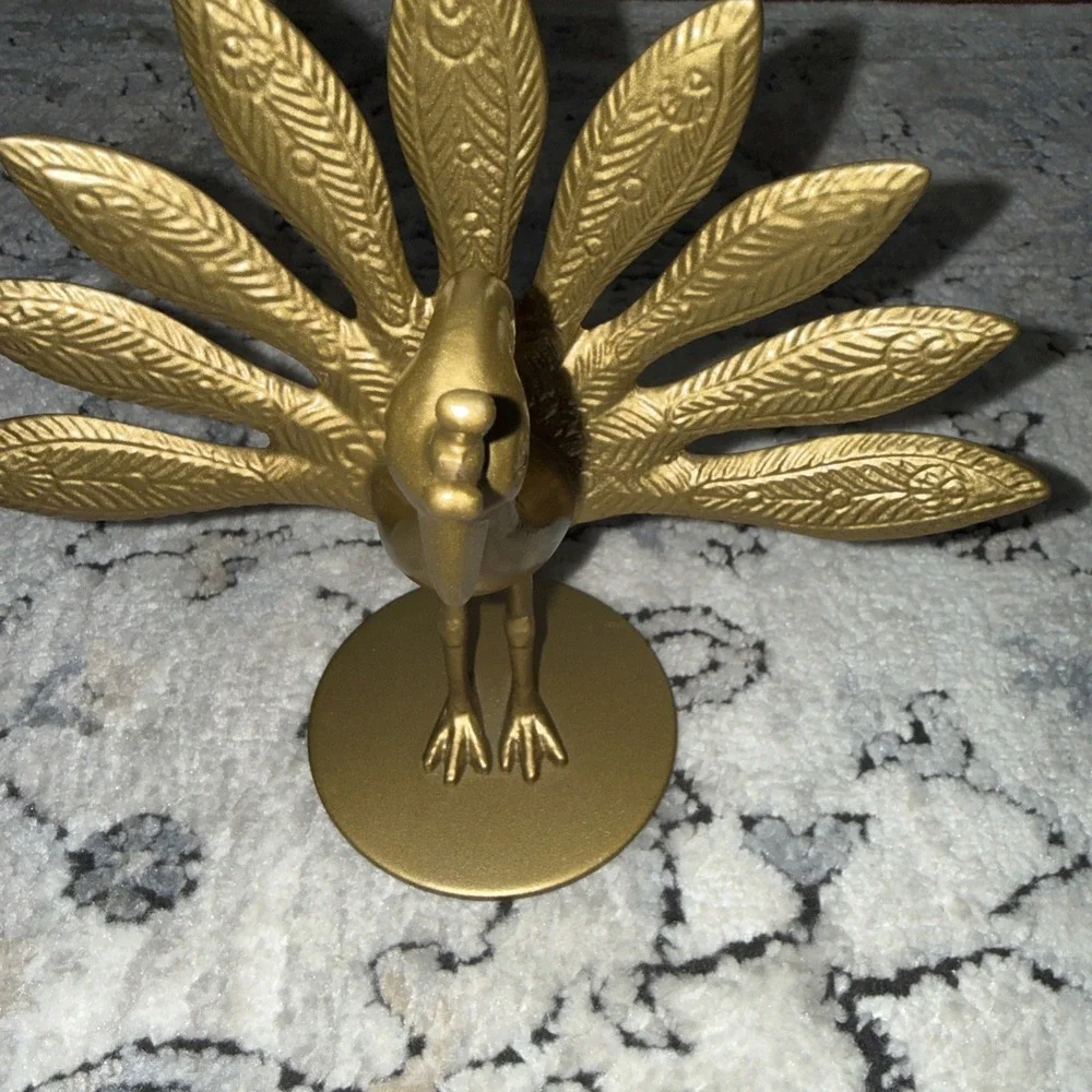 Brass Peacock IKEA Statue Figurine Shelf Sitter Paperweight Made In India